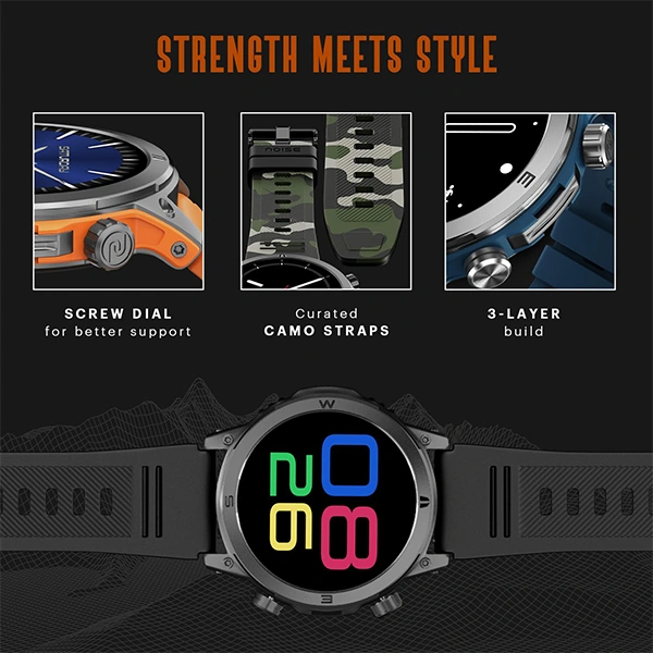 Noise Endeavour Rugged Design 1.46 AMOLED Display Smart Watch - Fiery Orange - Fiery Orange