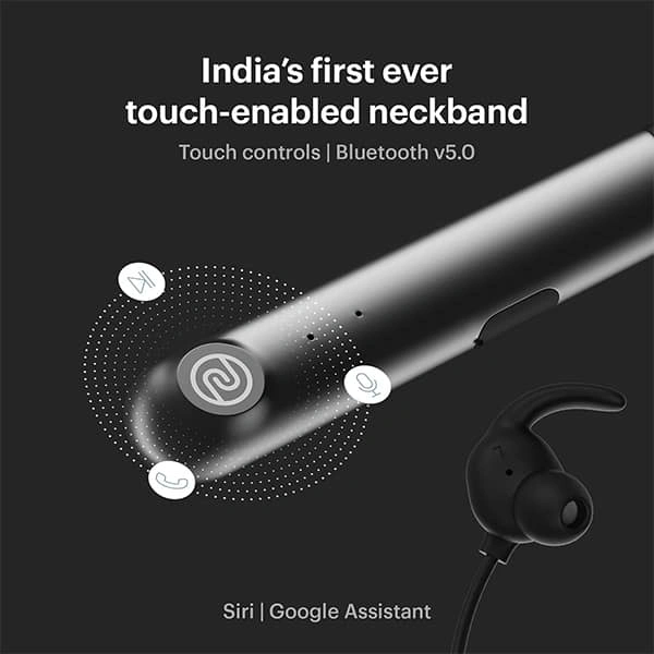 Noise Flair Bluetooth Neckband Earphone - Carbon Black - Carbon Black