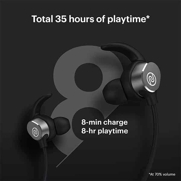 Noise Flair Bluetooth Neckband Earphone - Carbon Black - Carbon Black