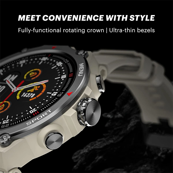 Noise Force Rugged & Sporty Bluetooth Calling Smart Watch - Misty Grey - Misty Grey