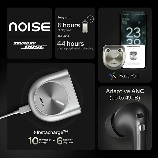 Noise Master Buds In Ear Bluetooth Earbuds - Titanium - Titanium