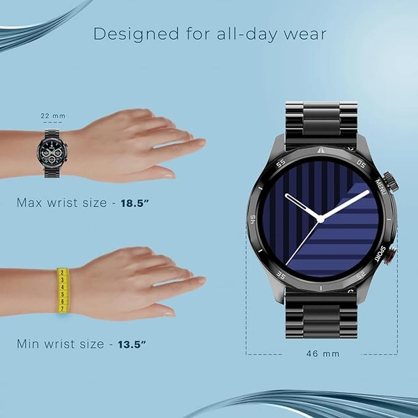 Noise Mettalix 1.4" HD Display with Metallic Straps Smart Watch - Elite Silver - Elite Silver