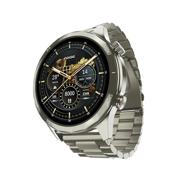 Noise Mettalix 1.4" HD Display with Metallic Straps Smart Watch - Elite Nickel - Elite Nickel