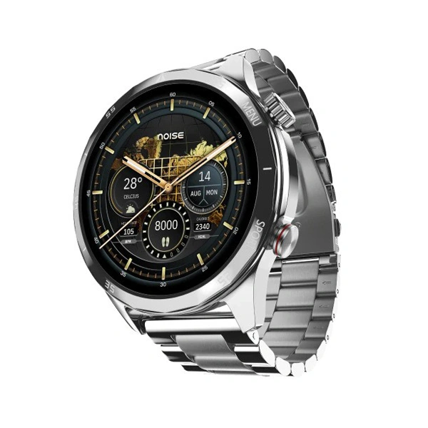 Noise Mettalix 1.4" HD Display with Metallic Straps Smart Watch - Elite Silver - Elite Silver
