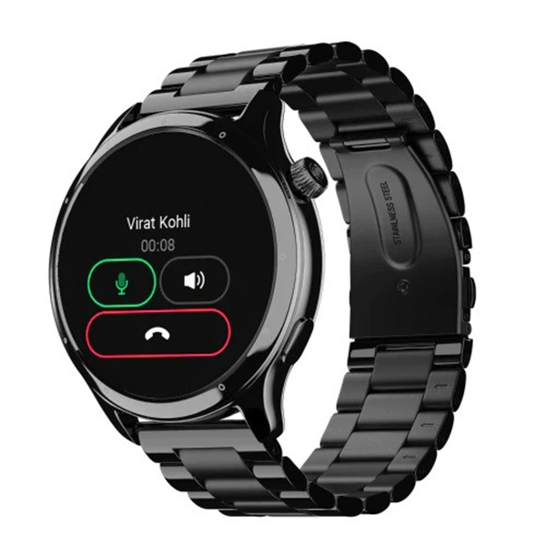 Noise Mettle 1.4'' display, Stainless Steel finish with Metal Strap, Bluetooth Calling Smartwatch - Elite Nickel - Elite Nickel