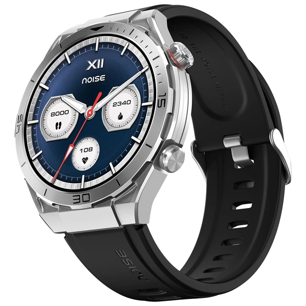 NoiseFit Active 2 BT Calling Smart Watch - Silver Black - Silver Black