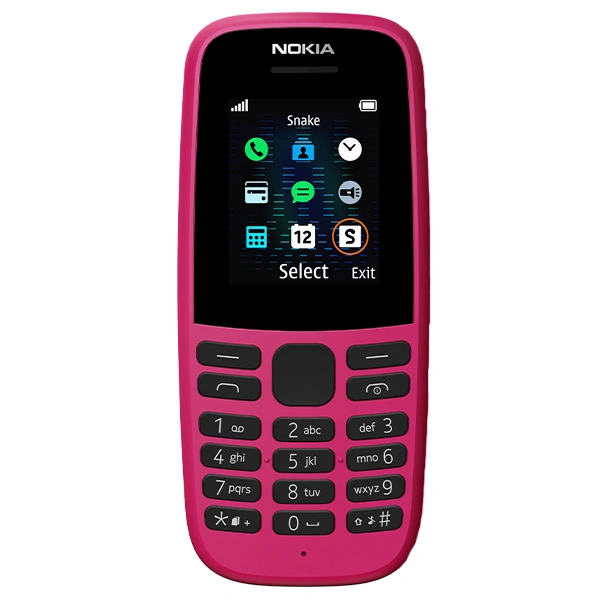 Nokia 105 Dual Sim Keypad Mobile Phone - Pink - Pink