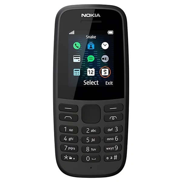 Nokia 105 Dual Sim Keypad Mobile Phone - Black - Black