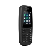 Nokia 105 Dual Sim Keypad Mobile Phone - Black - Black
