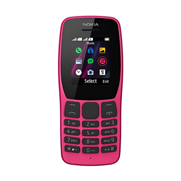 Nokia 110 Dual Sim Keypad Phone With Camera - Pink - Pink