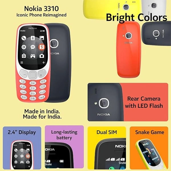 Nokia 3310 Dual SIM Feature Phone - Orange - Orange