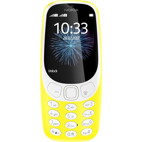 Nokia 3310 Dual SIM Feature Phone - Yellow - Yellow