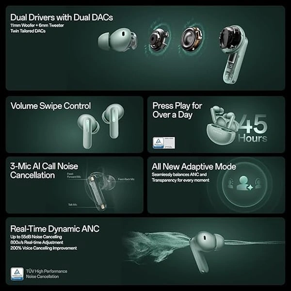 OnePlus Buds 4 TWS Earbuds - Storm Grey - Storm Grey