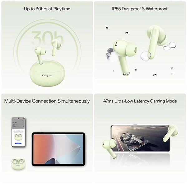 OPPO Oppo Enco Air 3 Pro Wireless Earbuds - Green - Green