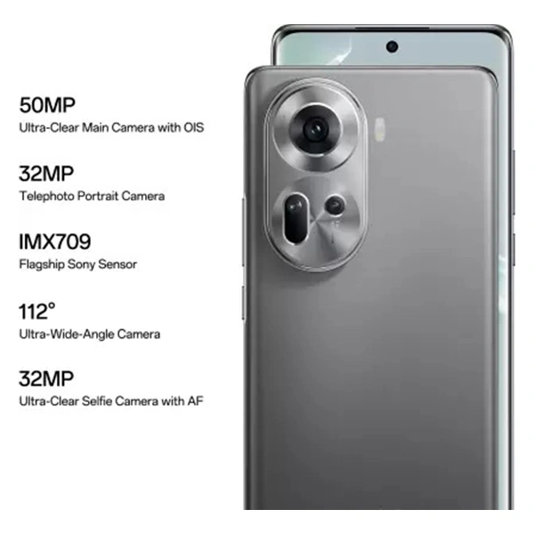 OPPO Reno11 5G (256 GB, 8 GB RAM) - Rock Grey - Rock Grey