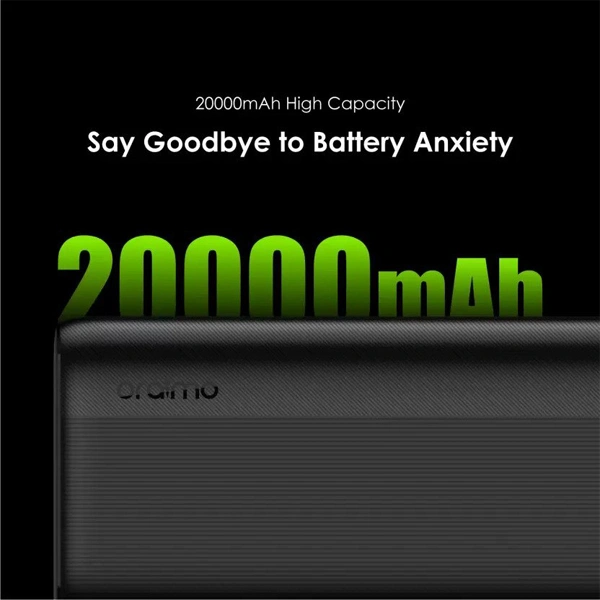 Oraimo 20000 mAh 12W Lithium Polymer Power Bank - Black