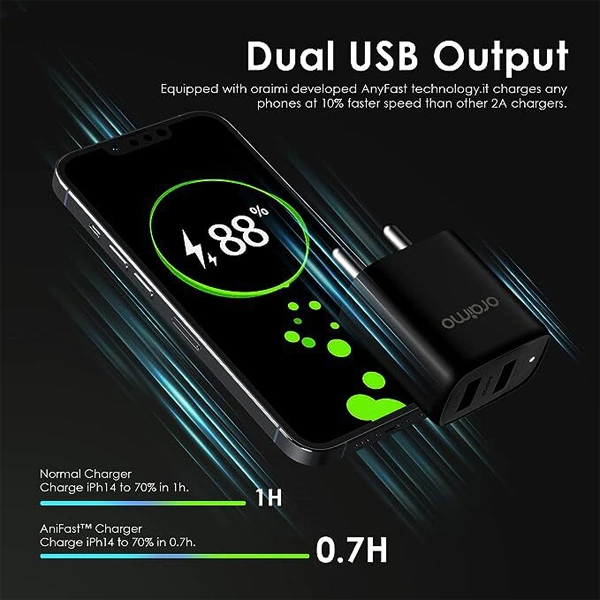 Oraimo Firefly 3 1.5 M OCW-I66D M53 Mobile Charger Kit With Micro USB - Black
