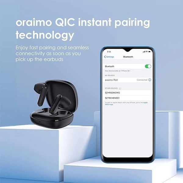 Oraimo OEB-E03D Roll Truly Wireless Earbuds - White - White
