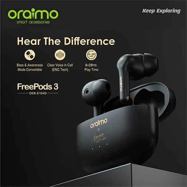 Oraimo OEB-E104D True Wireless Earbuds - White - White