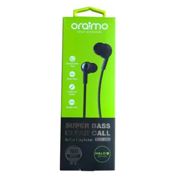 Oraimo OEP-E26 Super Bass Clear Call Earphone With Mic - White - White