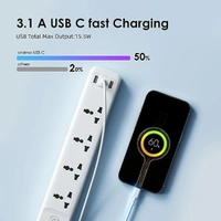Oraimo PowerHub 2 Power Strip 2500W Extension Board with USB C Ports - White