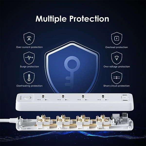 Oraimo PowerHub 2 Power Strip 2500W Extension Board with USB C Ports - White