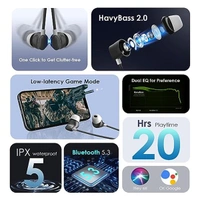 Oraimo Shark 4 Dual EQ 20-hr Playtime IPX5 Waterproof Neckband - Blue - Blue