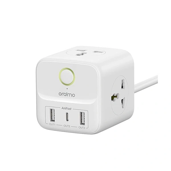 Oraimo Oriamo OWS-I342 Cube Extension Boards With 3 Universal Socket - White