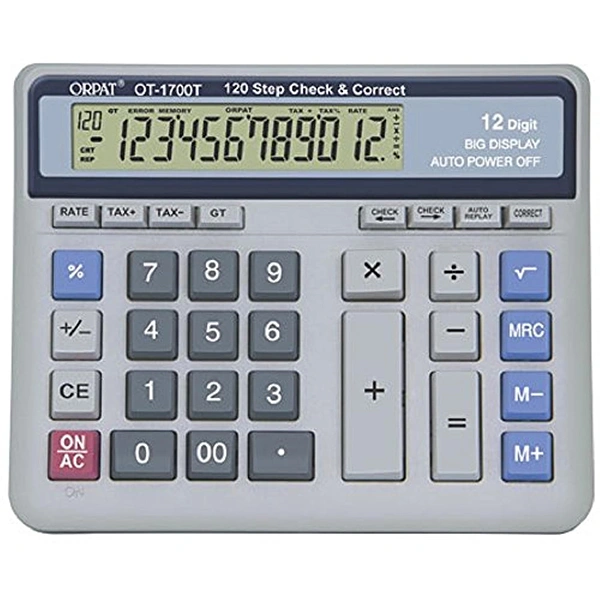 Orpat OT 1700T Check and Correct Calculator - Black