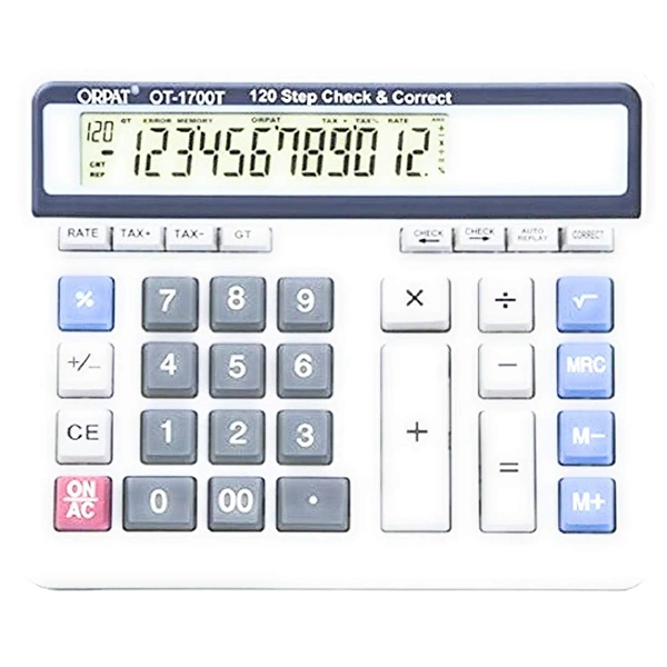 Orpat OT 1700T Check and Correct Calculator - Black
