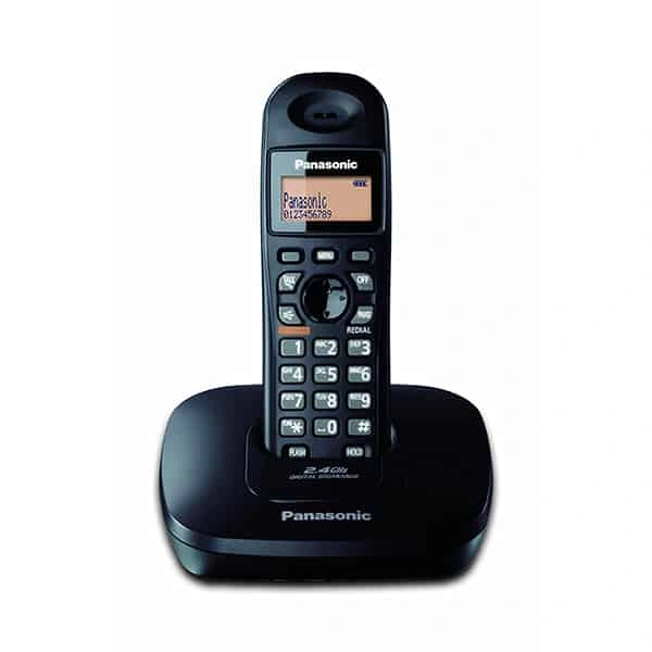 Panasonic KX-TG3611SXB Cordless Landline Phone - Black - Black
