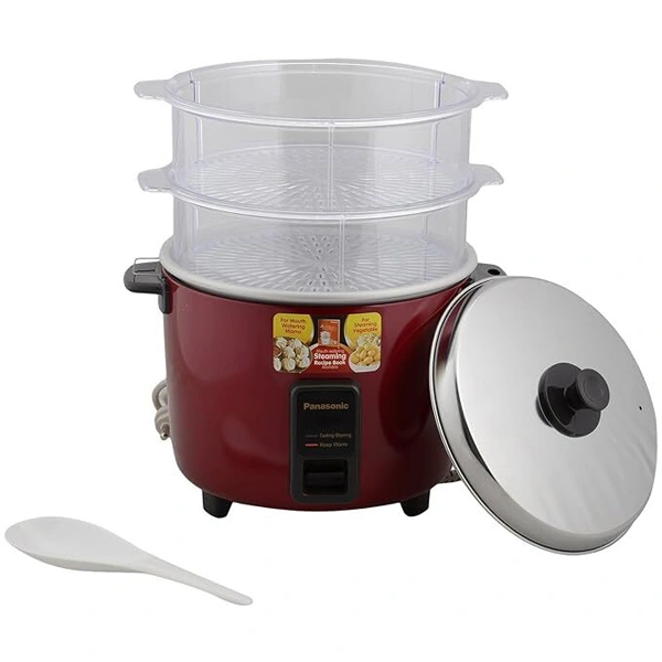 Panasonic SR-WA22HSS 2.2 Litre Automatic Momo Cooker Warmer (Burgundy) - Burgundy