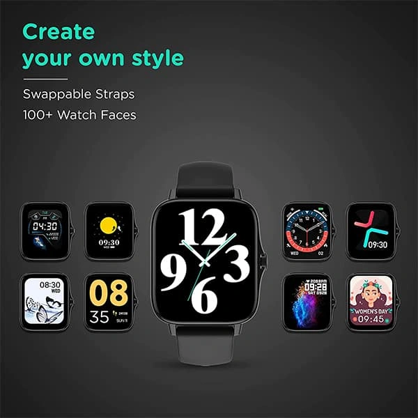 Pebble Cosmos Smartwatch with Bluetooth Calling - Space Black - Space Black
