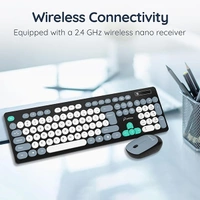 Pebble Digit001 Wireless Keyboard & Mouse - Jet Black, Whisky Brown