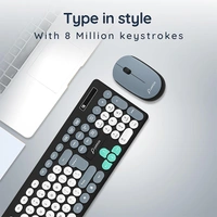 Pebble Digit001 Wireless Keyboard & Mouse - Jet Black, Whisky Brown