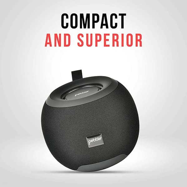 Pebble Dome Heavy Bass 5W Bluetooth Speaker - Grey - Grey
