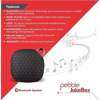 Pebble Jukebox Bluetooth Wireless Speaker - Black - Black