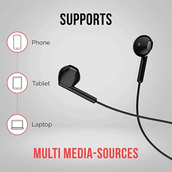Pebble Play True HD Stereo Earphone - Black - Black