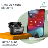 Pebble Retro Buds True Wireless Earbuds - Grey - Grey