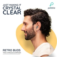 Pebble Retro Buds True Wireless Earbuds - Grey - Grey