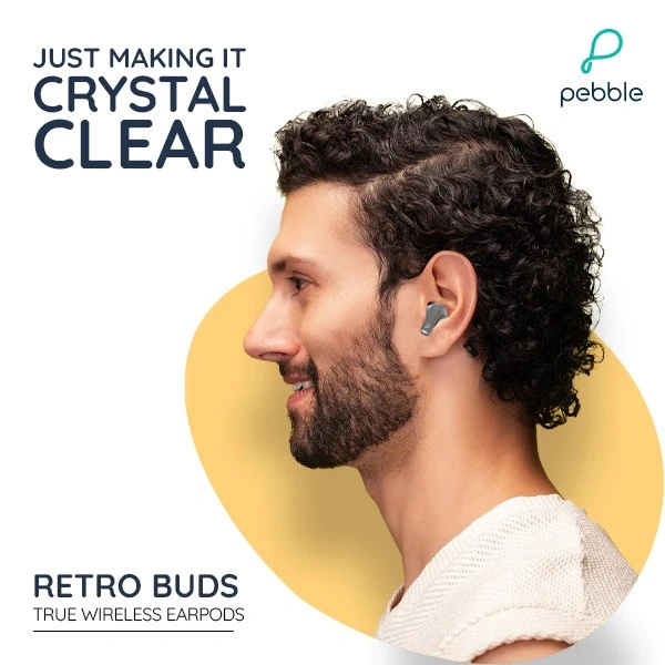 Pebble Retro Buds True Wireless Earbuds - Grey - Grey