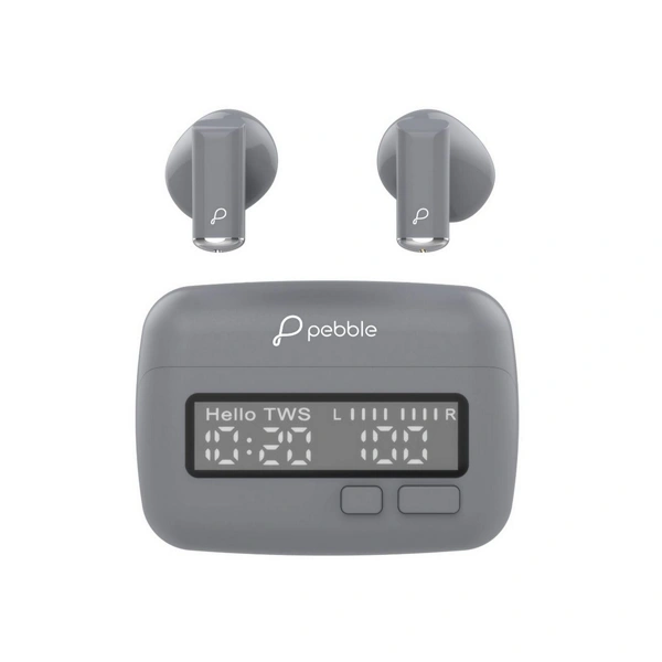 Pebble Retro Buds True Wireless Earbuds - Grey - Grey