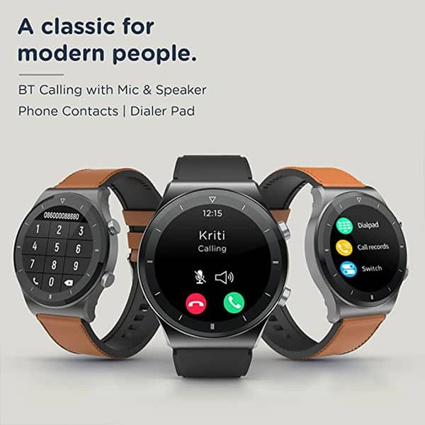 Pebble Revo Smartwatch with Bluetooth Calling - Tan Leather - Tan Leather