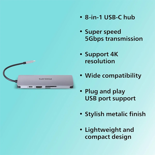 Philips 8 in 1 USB DLK5518C/94 USB Hub