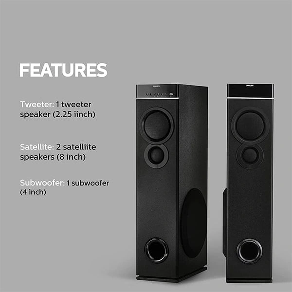 Philips Audio SPA9080B Tower Speakers