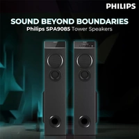 Philips Audio SPA9085 2.0CH 100W Multimedia Tower Speakers with Wireless Microphone