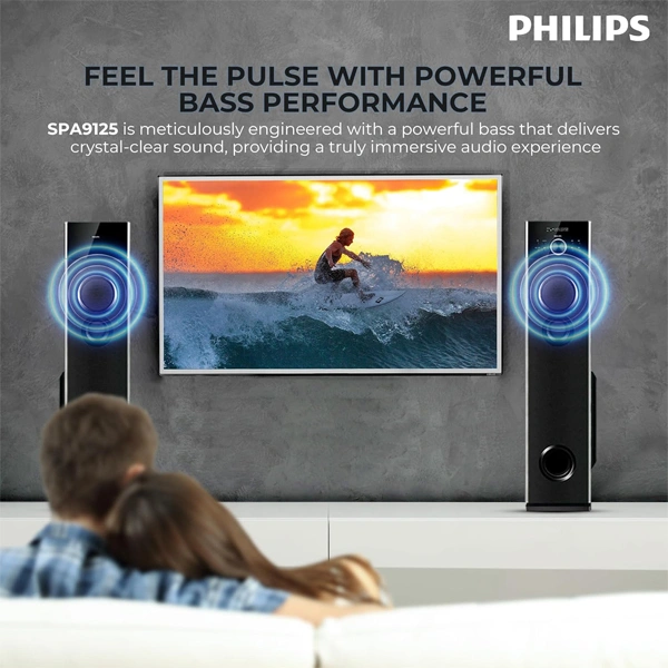 Philips Audio SPA9125 2.0CH 130W Multimedia Tower Speakers