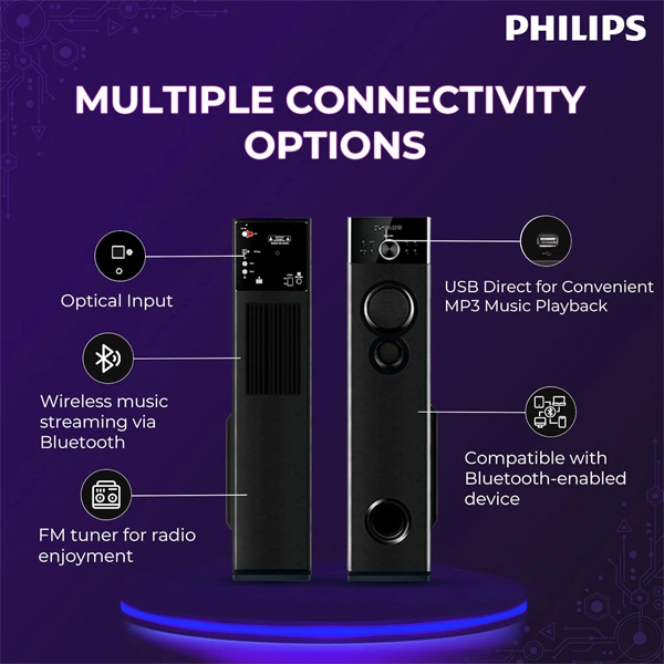 Philips Audio SPA9160 2.0CH 160W Multimedia Tower Speakers