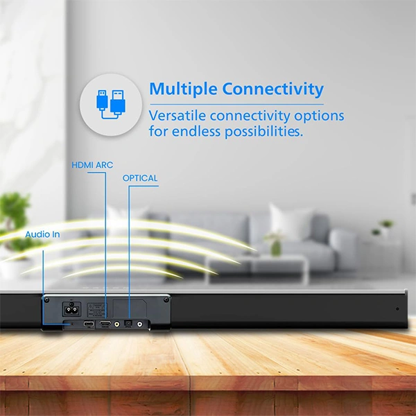 Philips Audio TAB4218/94 2.1Ch 120W Bluetooth Soundbar with Rich Bass