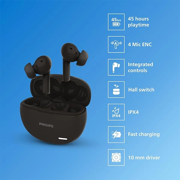 Philips Audio TAT1179BK/94 True Wireless Earbuds